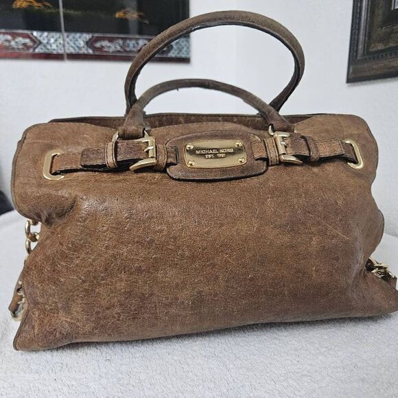Michael kors brown leather hand bag ang crossbody bag - Picture 1 of 13